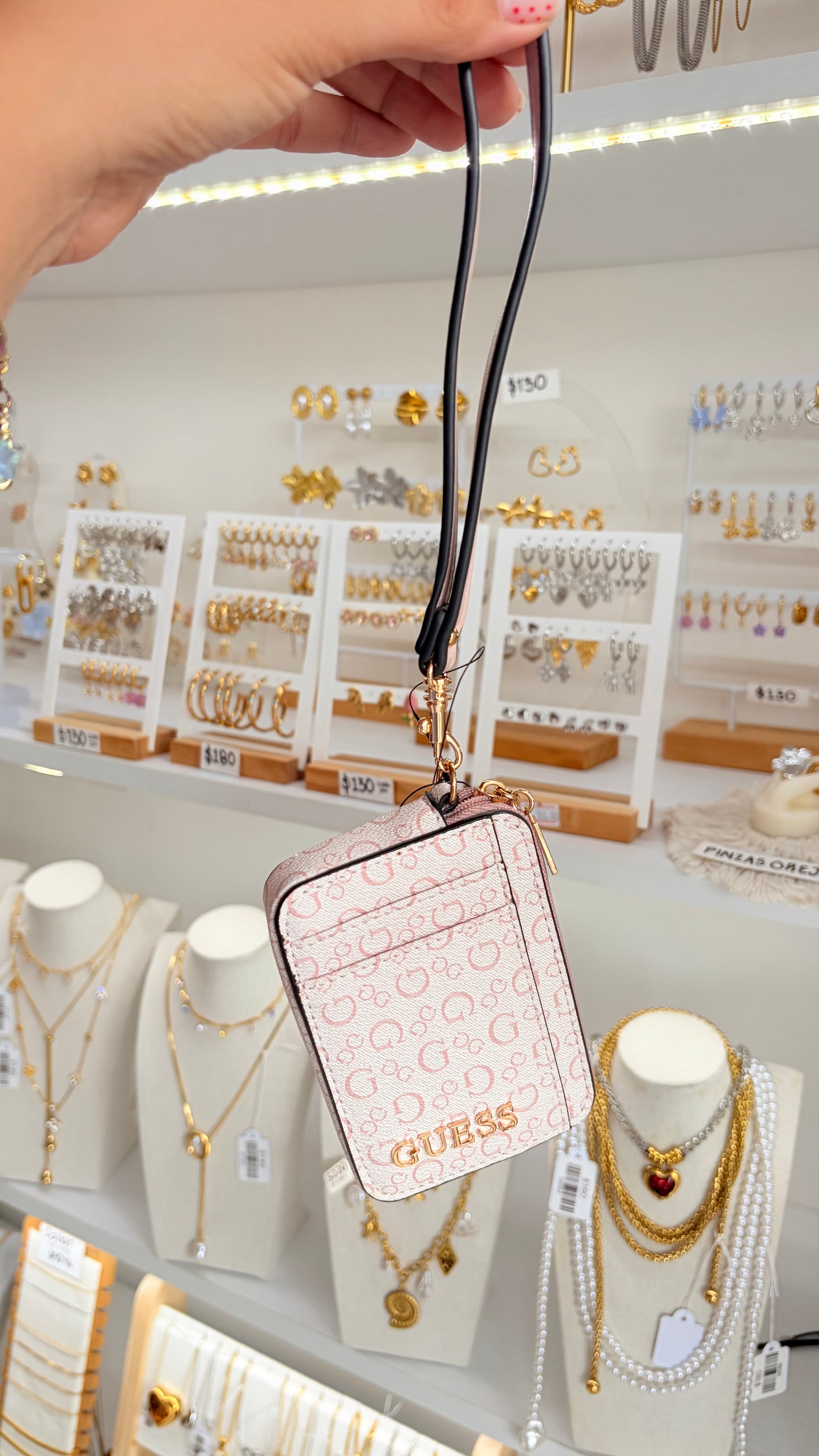 Cartera Dama Rosa Y Blanca Guess