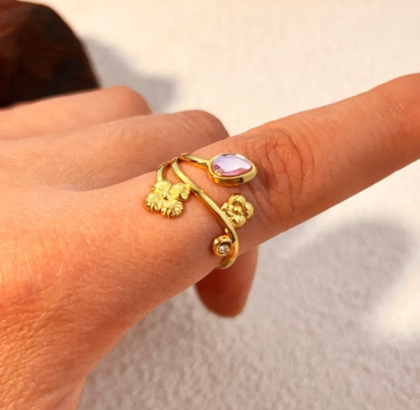 Anillo Flores Rosa