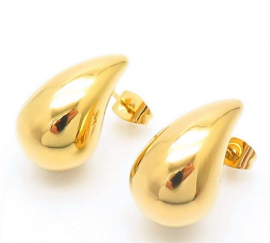 Aretes Gota Grandes Dorados