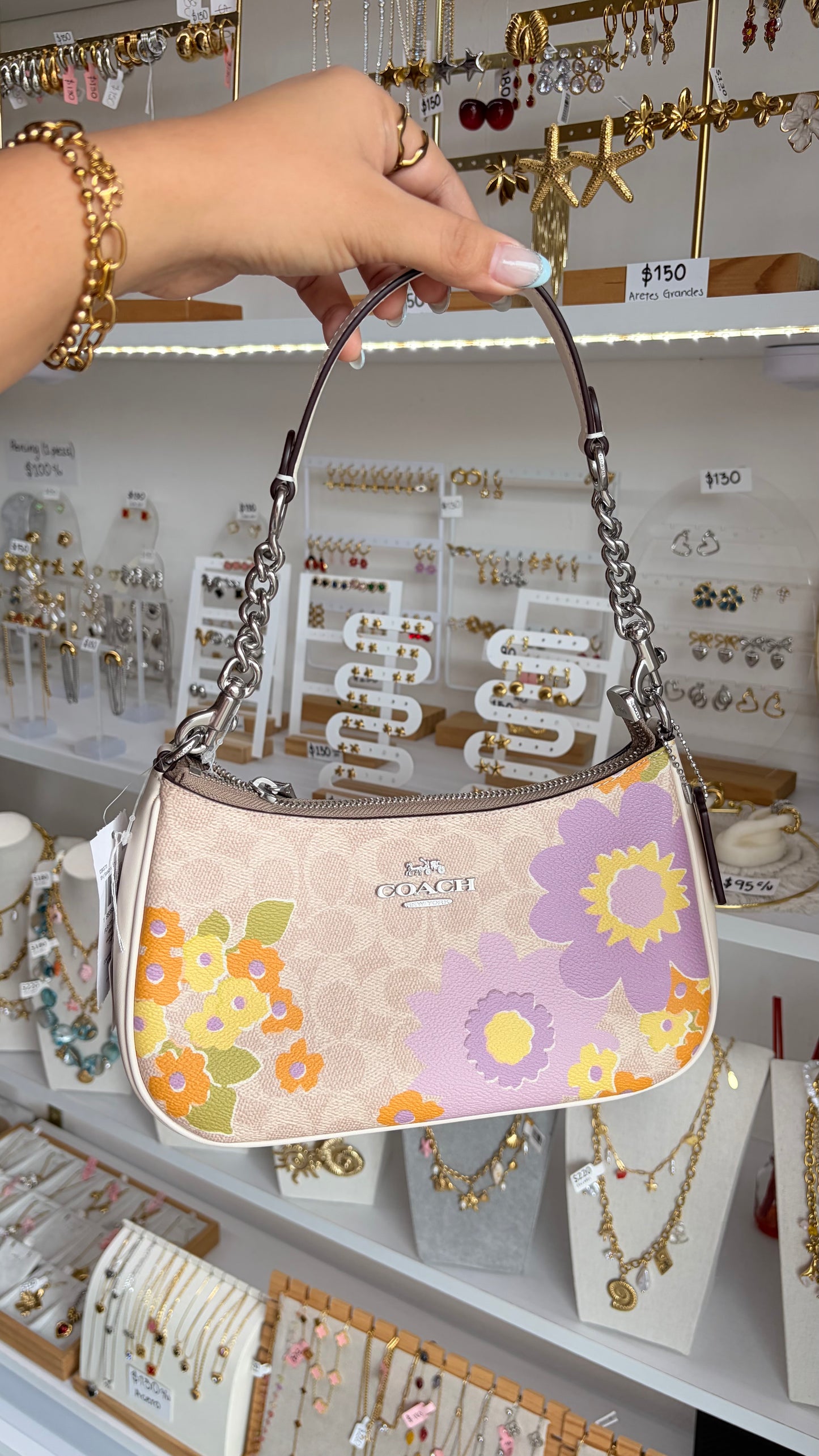 Bolsa Dama Teri Mediana Flores Coach
