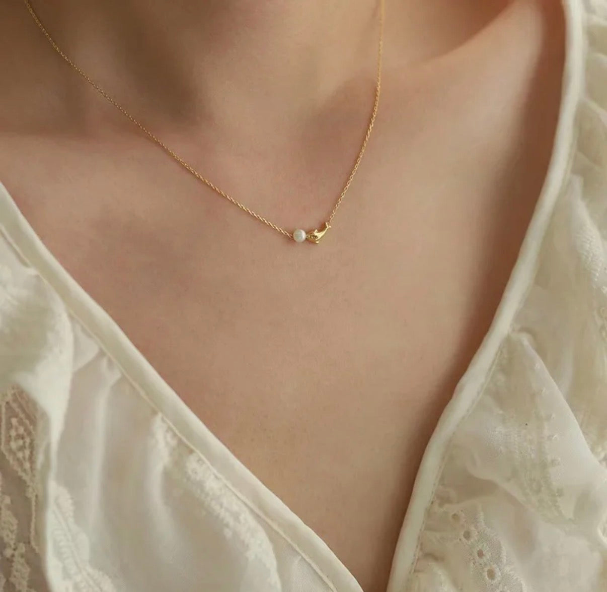 Collar Delfín Y Perla
