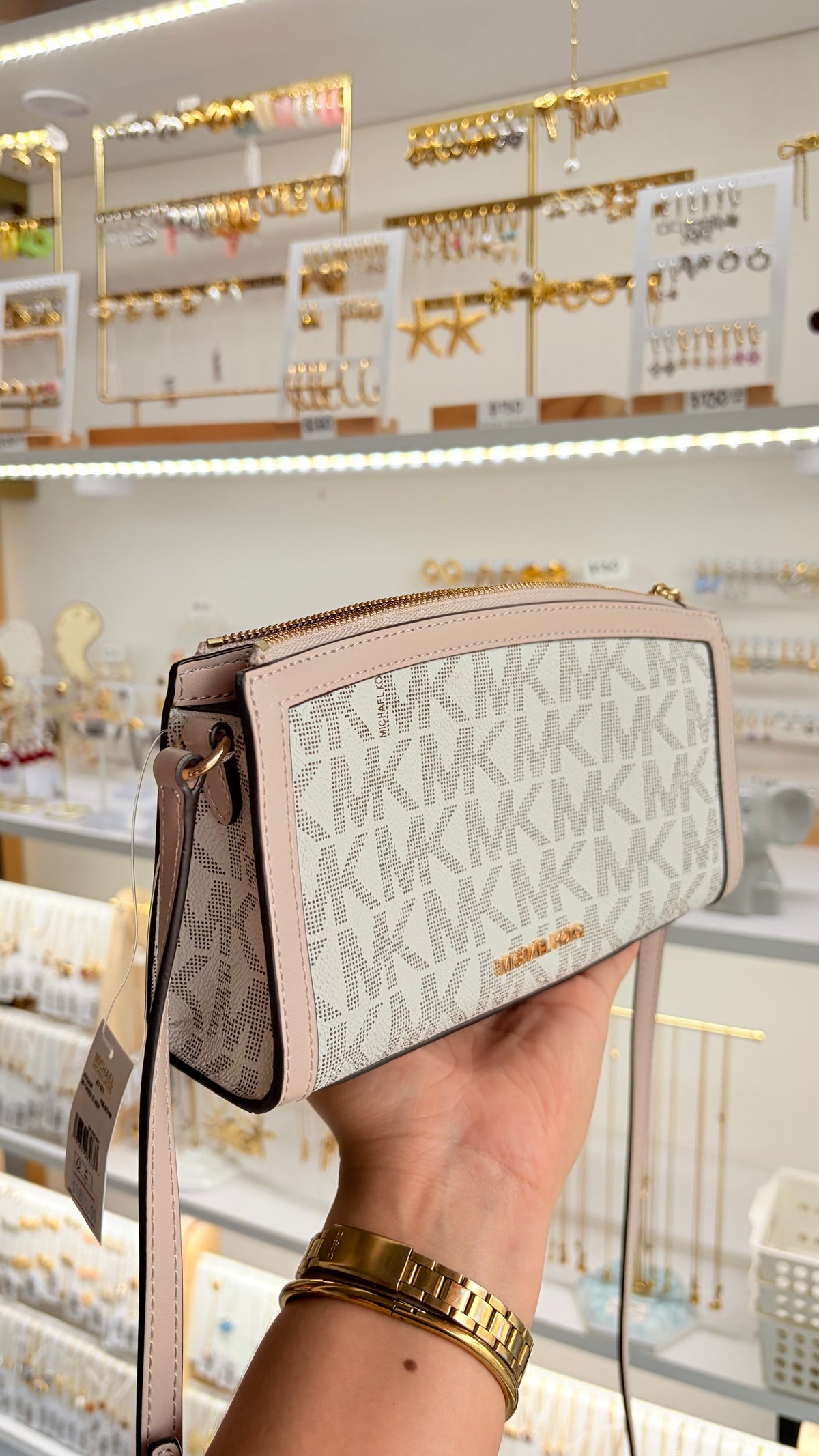 Bolsa Crossbody Vainilla Y Rosa Michael Kors
