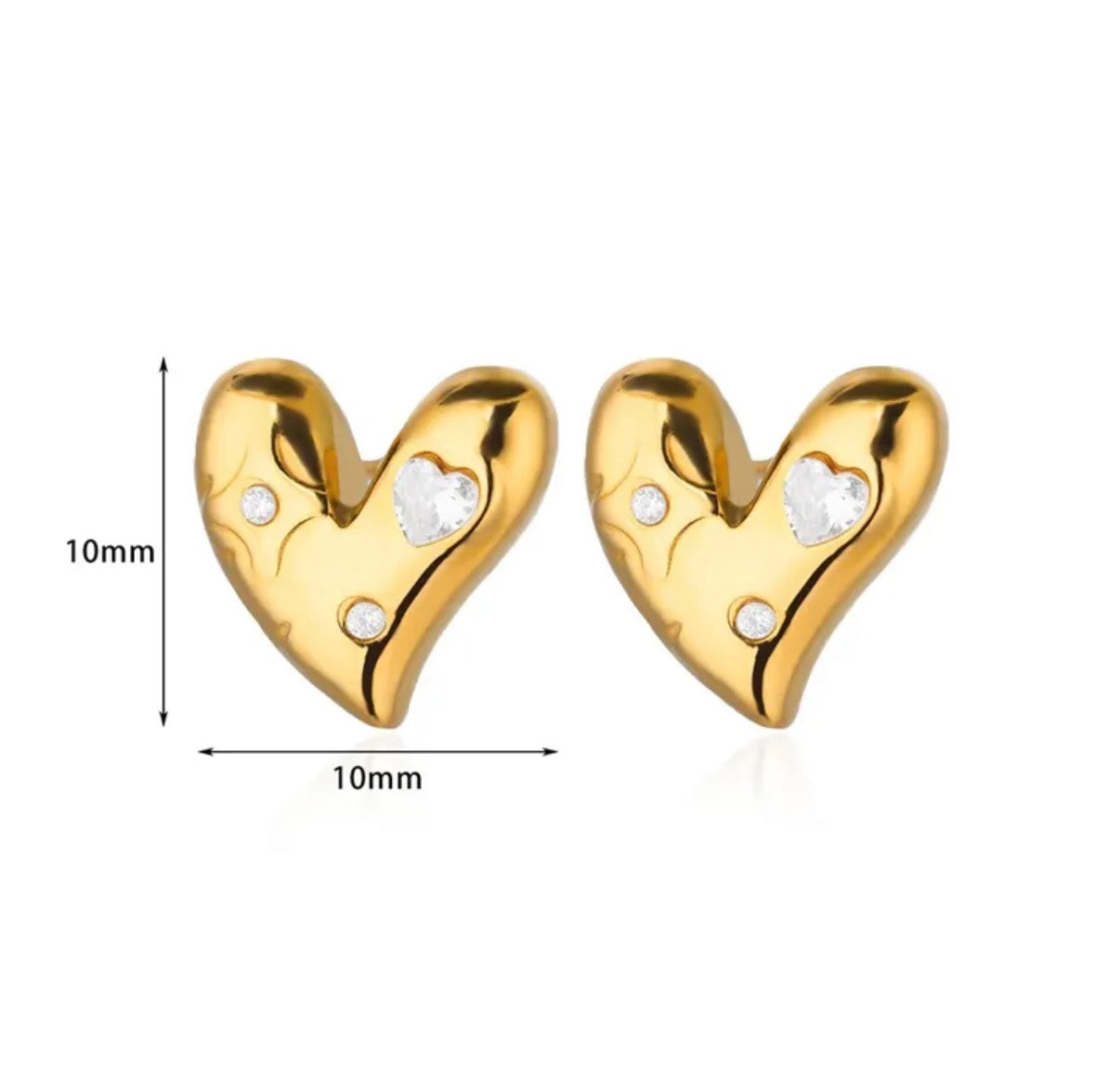 Aretes Corazón Lili Dorados