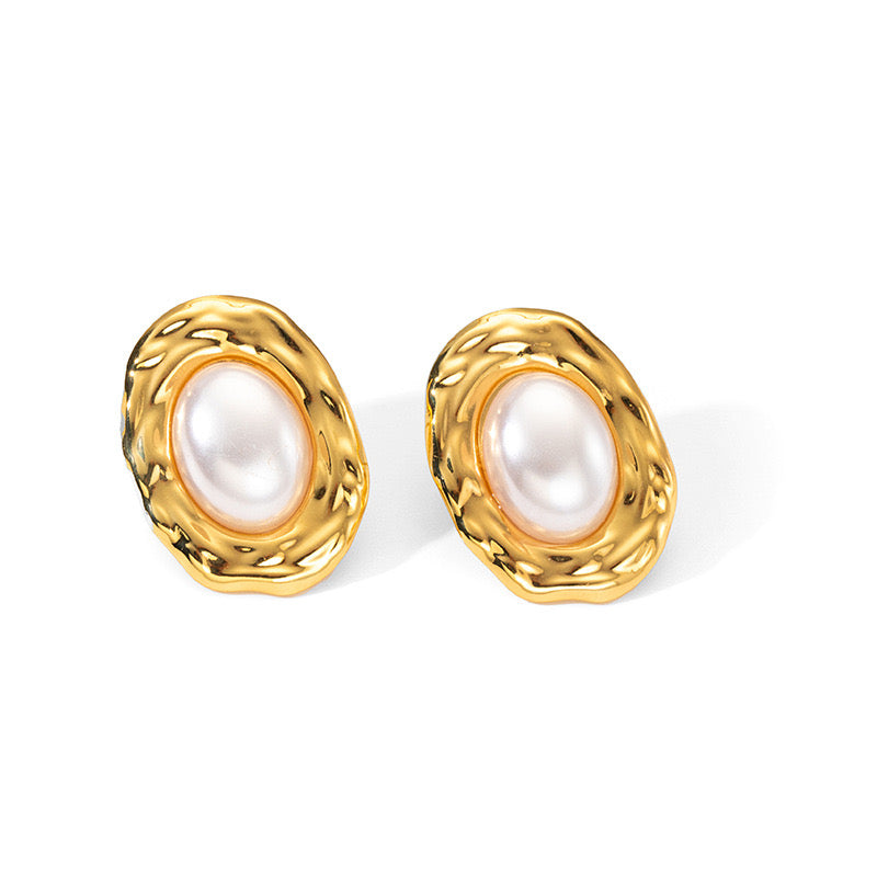 Aretes Circulares Y Perla
