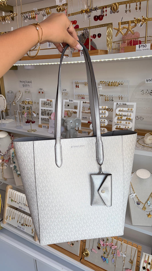 Bolsa Dama Grande Blanca y Gris Michael Kors