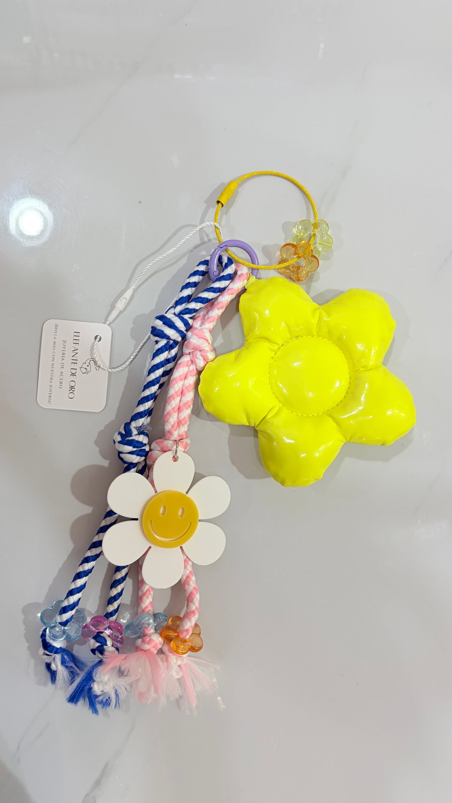Llavero Maxi Flor Amarillo Globo