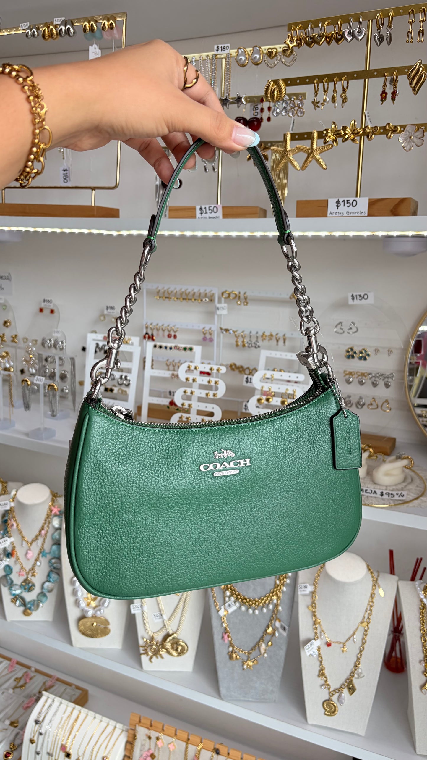 Bolsa Dama Teri Mediana Verde Coach