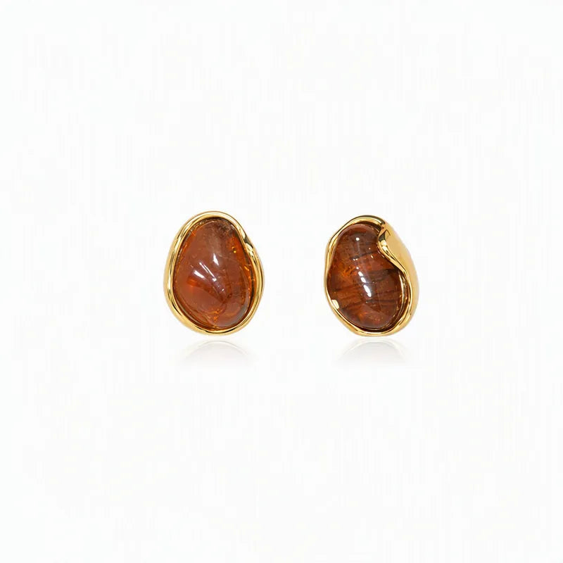 Aretes Ovalados Tipo Ámbar