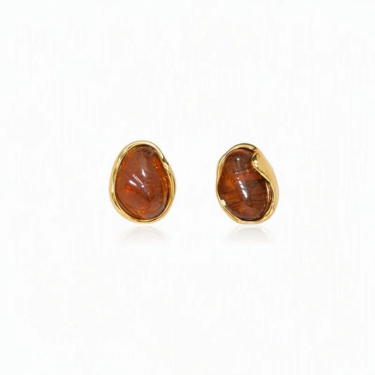 Aretes Ovalados Tipo Ámbar