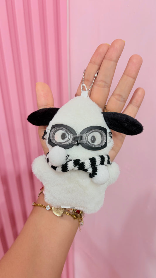 Llavero Maxi Mascota Blanco Bufanda
