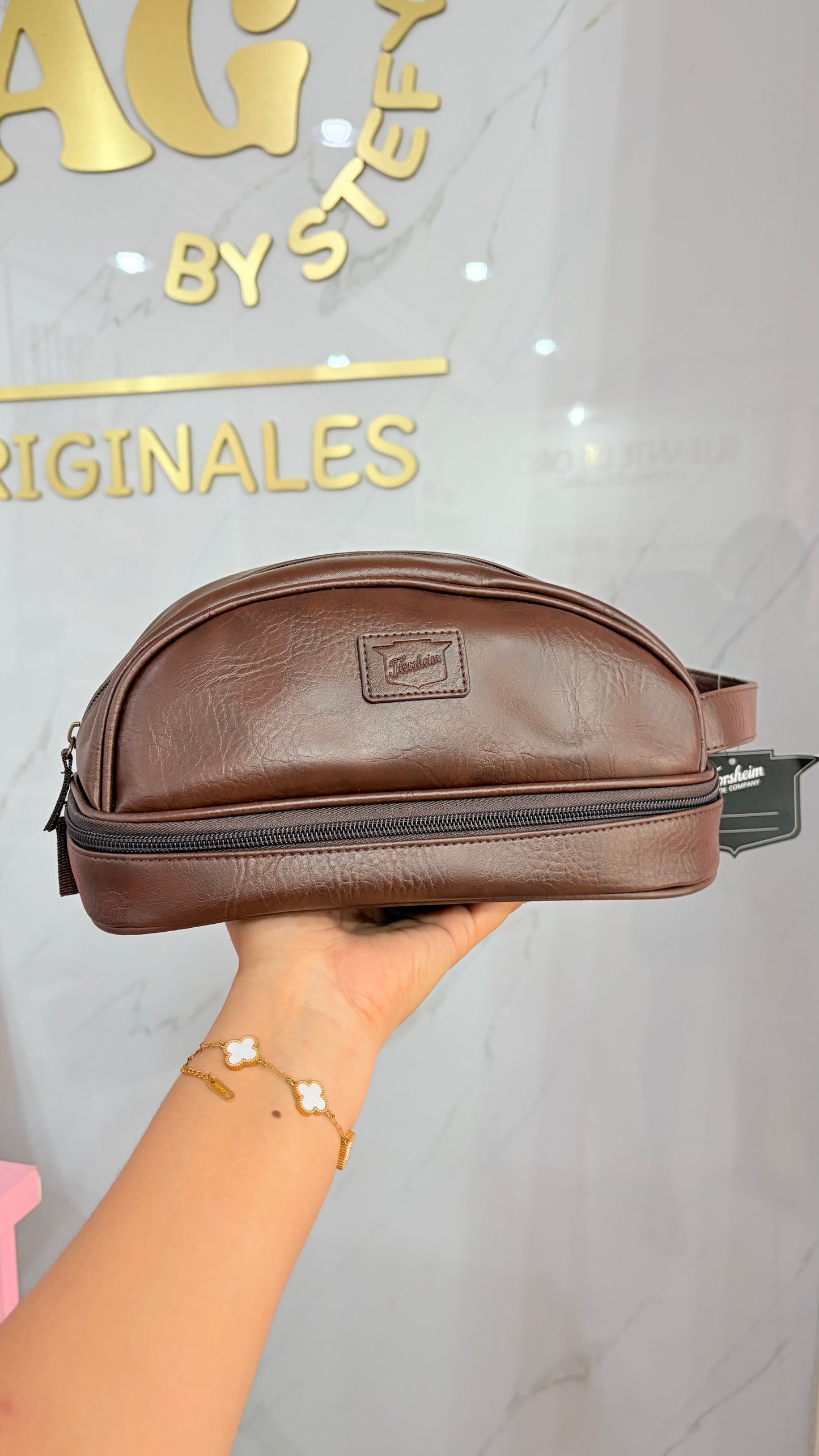 Bolso De Mano Caballero Café Florshein