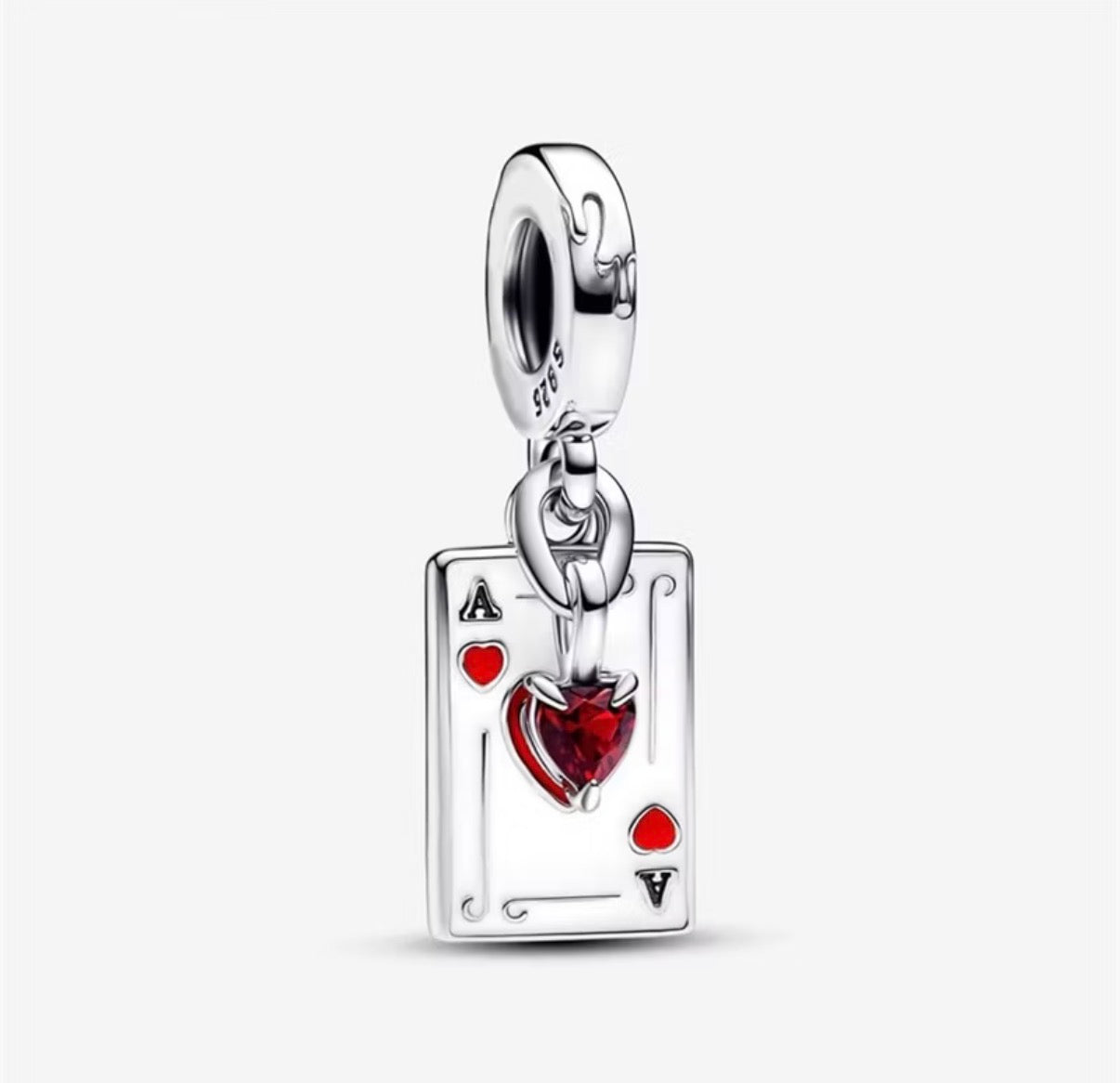 Charm Chapado Villamos Colgante Doble Reina De Corazones