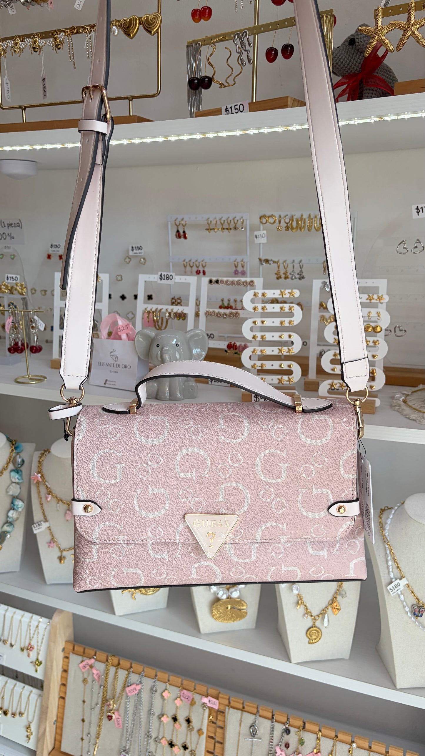 Bolsa Dama Crossbody Rosa Guess