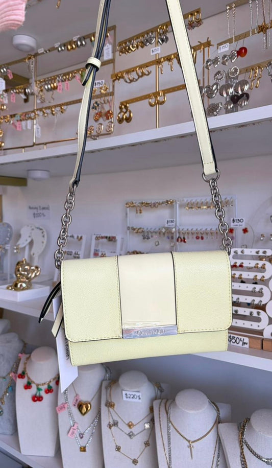 Bolsa Dama Crossbody Amarillo-Verde Calvin Klein