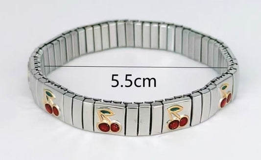 Brazalete Cereza Plateado