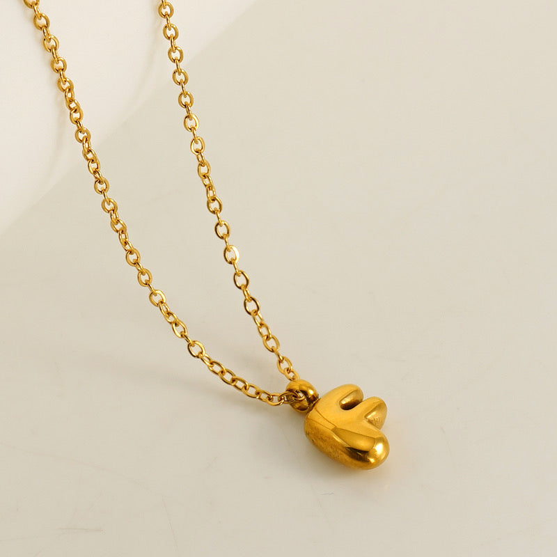 Collar Inicial Mini Dorado Acero