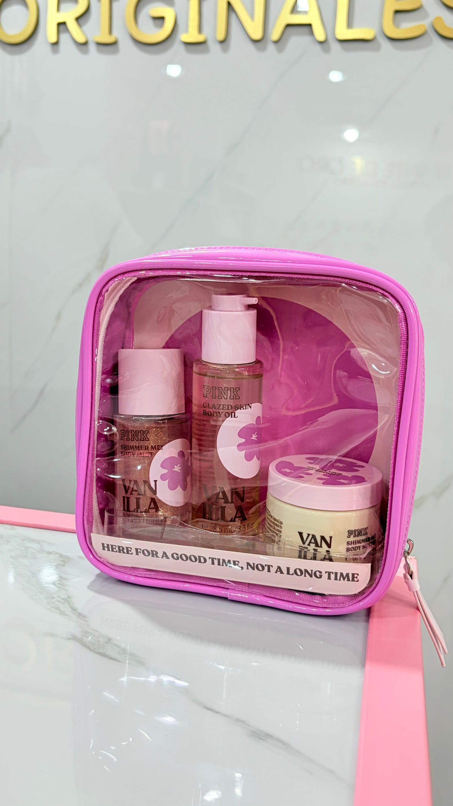 Set Vainilla 3 Piezas Body Mist Shimmer, Body Oil Y Crema PINK