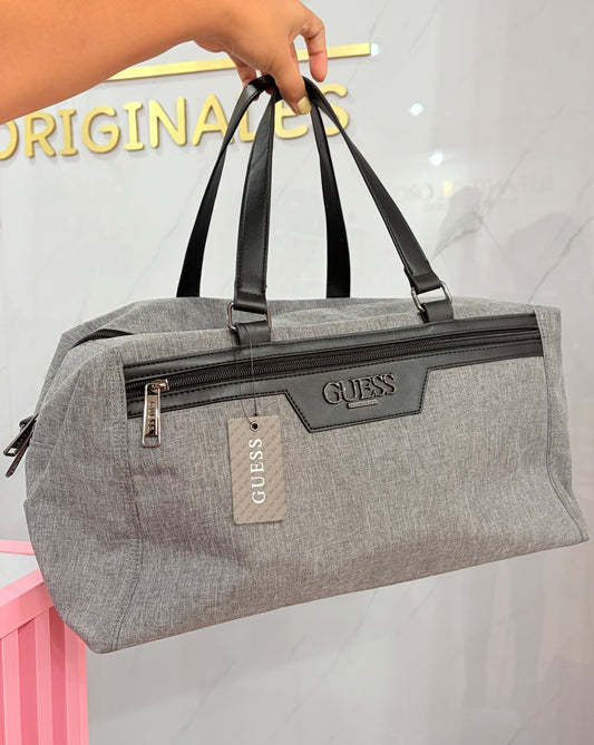 Bolsa Unisex Viaje Gris Y Negro Guess