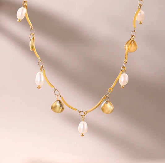 Collar Dijes Concha y Perla