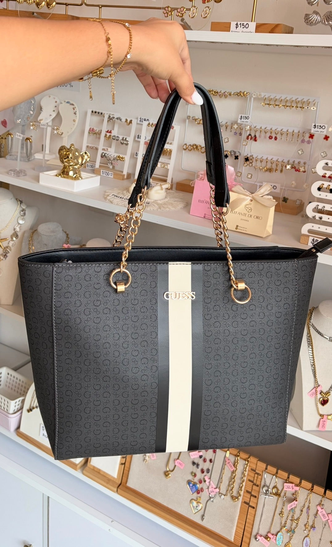 Bolsa Dama Tote Negra Guess