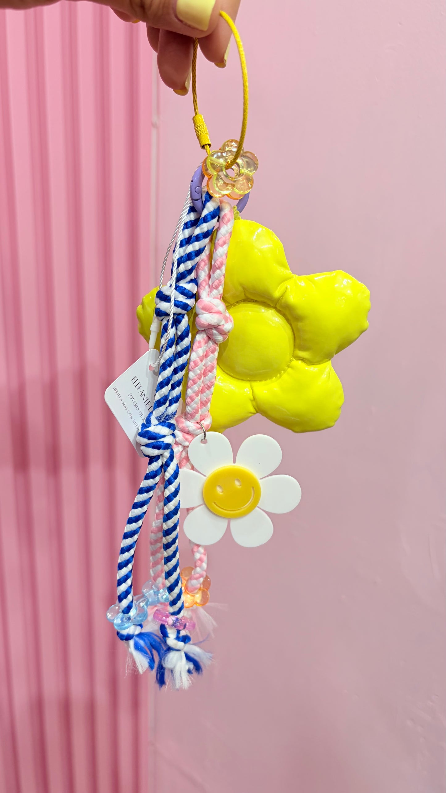 Llavero Maxi Flor Amarillo Globo