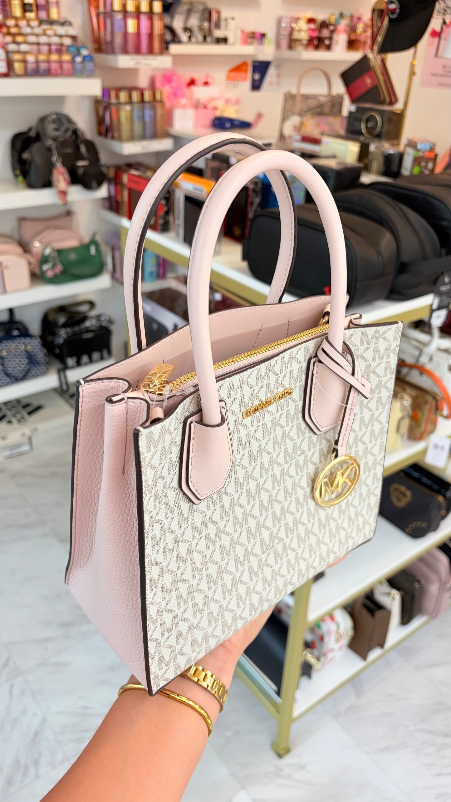 Bolsa Dama Vainilla Y Rosa Michael Kors