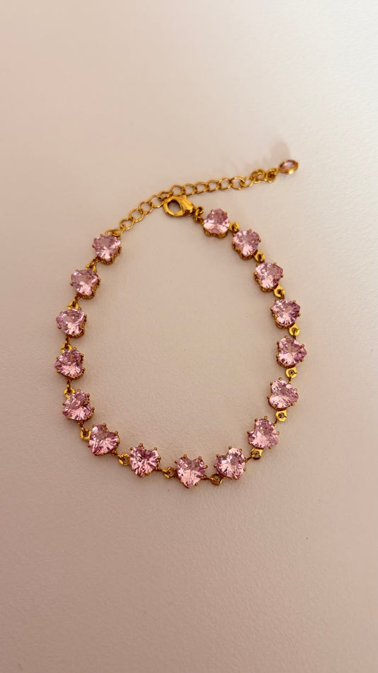Pulsera Corazón Rosa