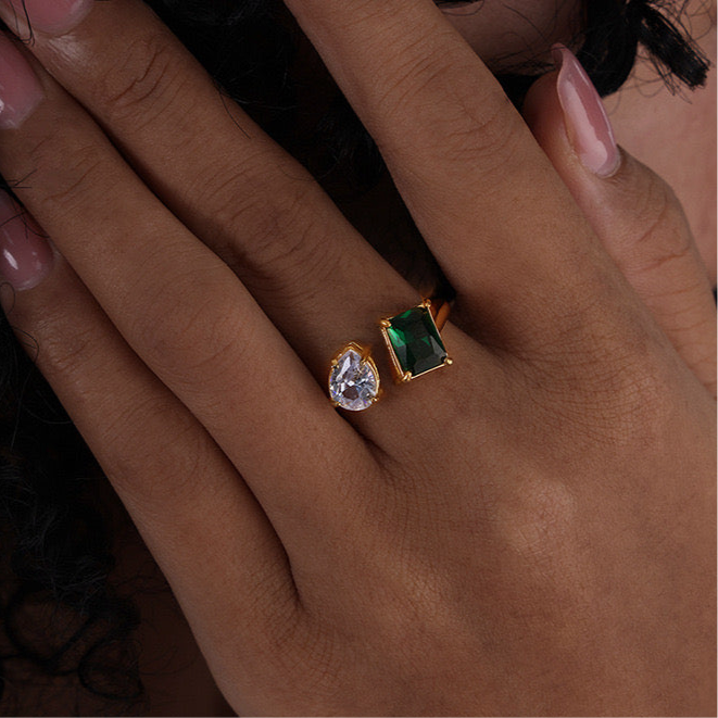 Anillo Kylie Piedra Doble