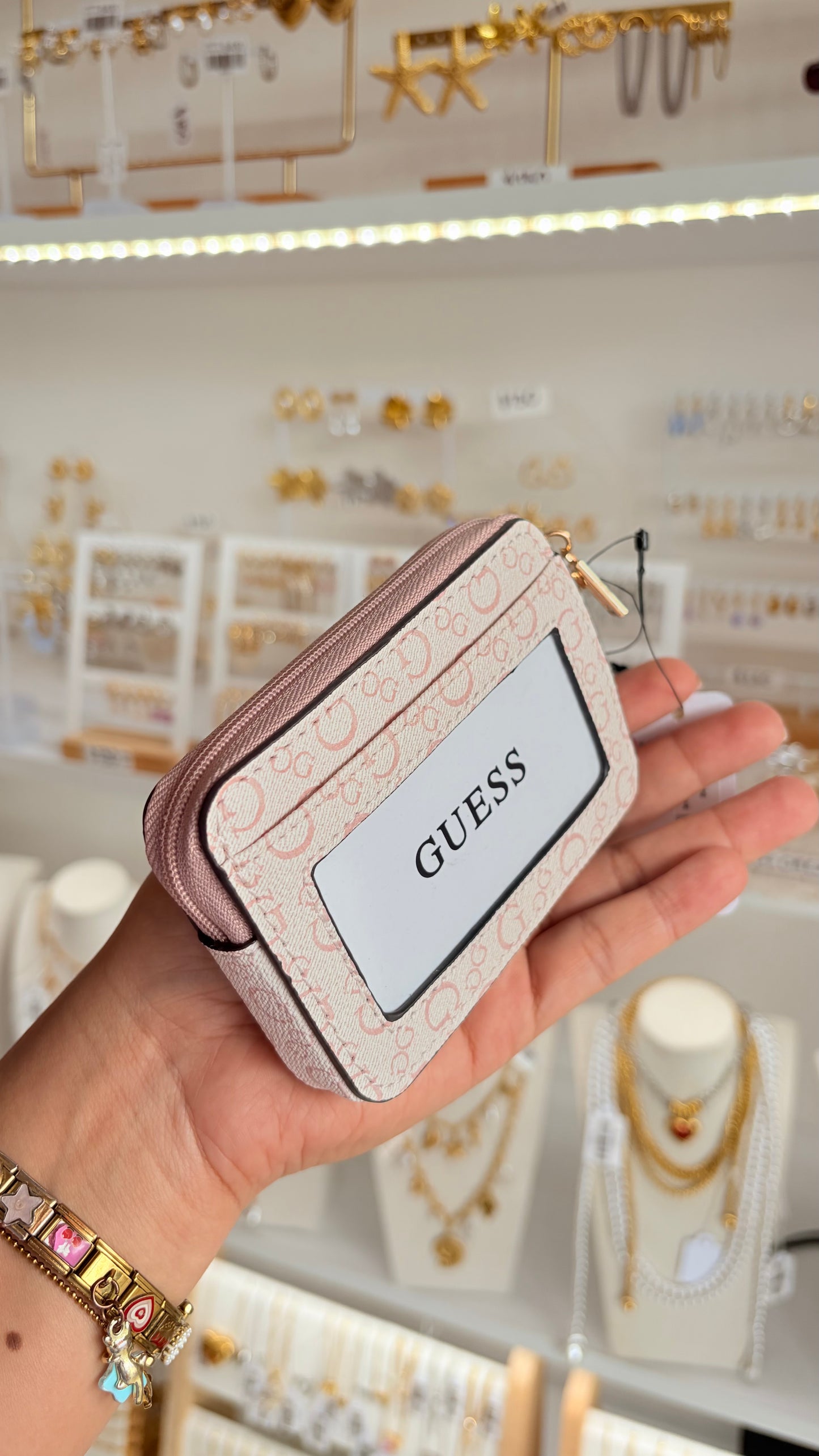 Cartera Dama Rosa Y Blanca Guess