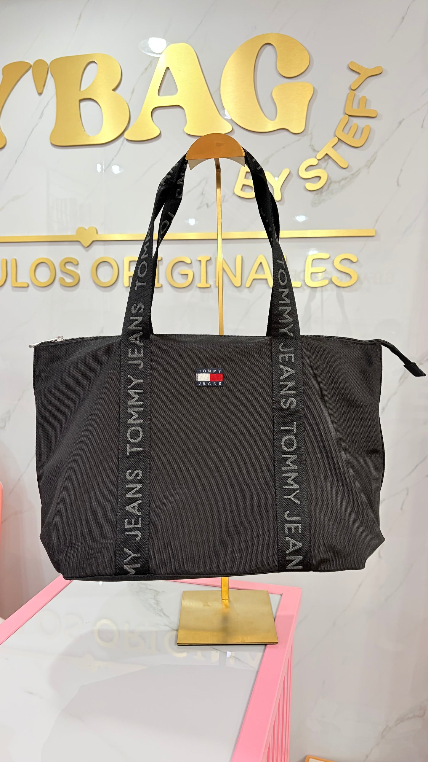 Bolsa Dama Tote Negra Tommy Hilfiger