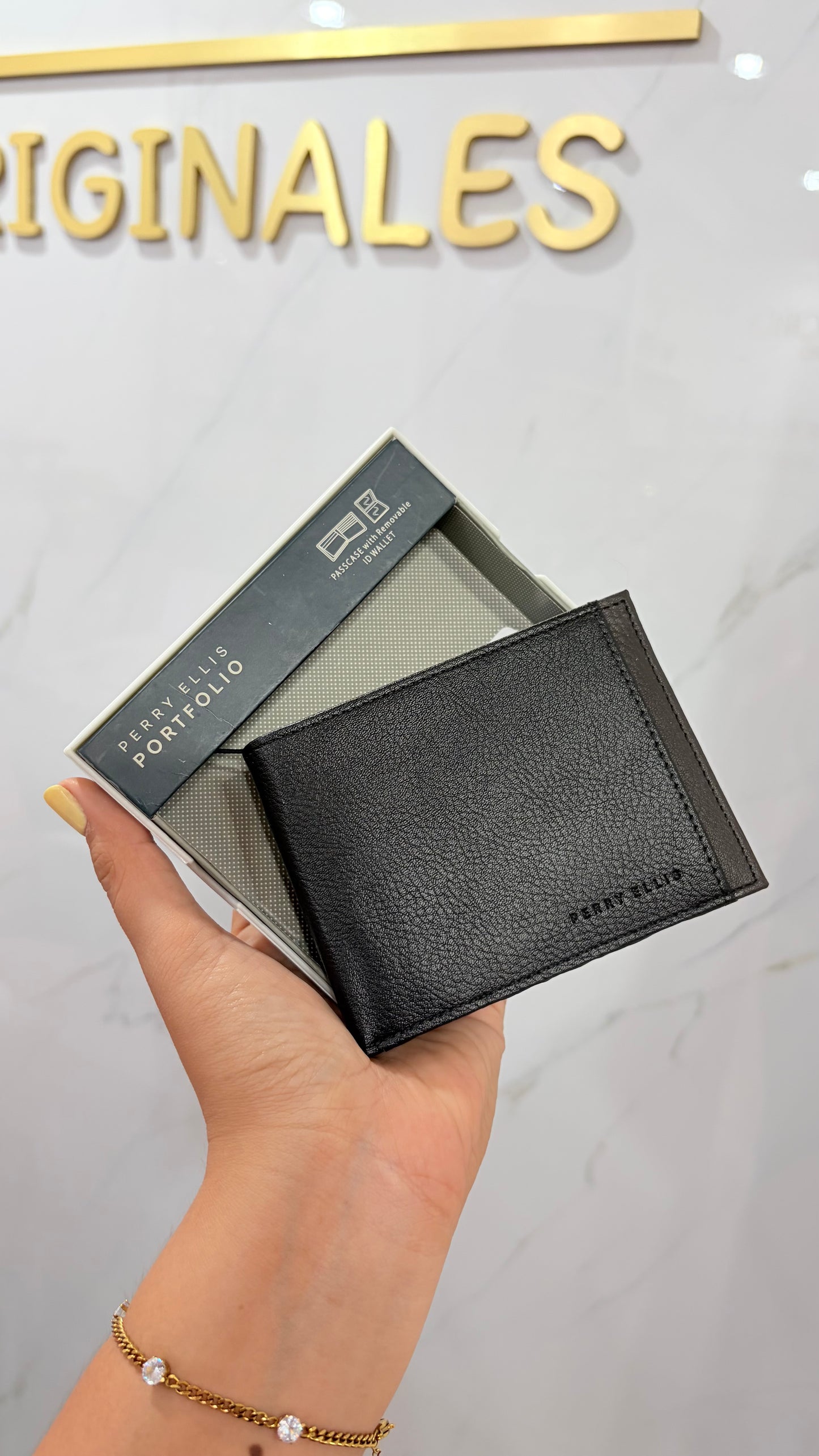 Cartera Caballero Negro Y Chocolate Perry Ellis