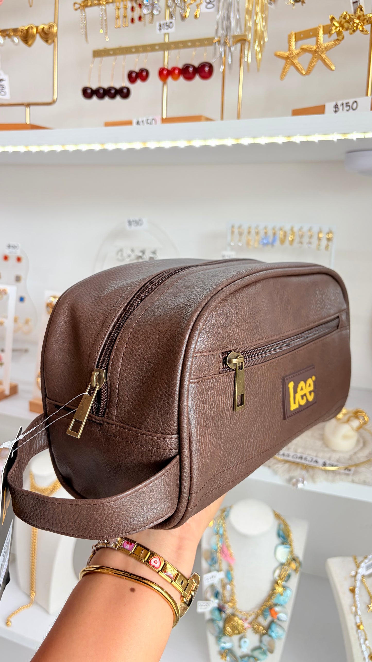 Bolso De Mano Caballero Café Lee