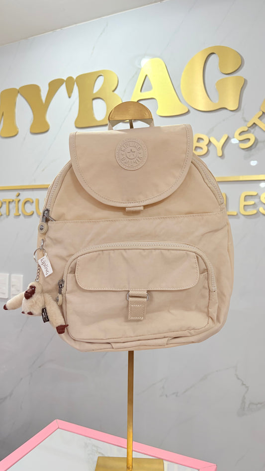 Mochila Unisex Beige Chica Kippling