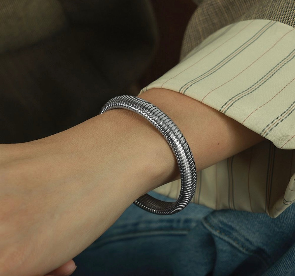 Brazalete Lisa Plateado