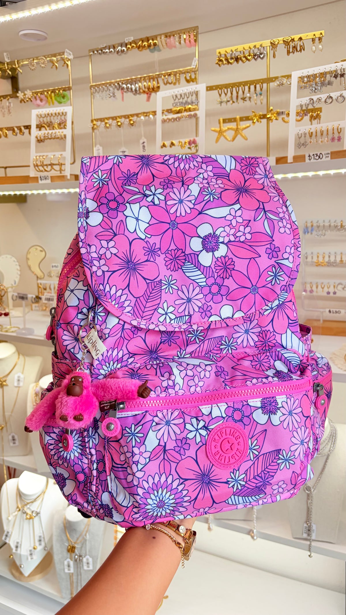 Mochila Rosa Grande Kippling