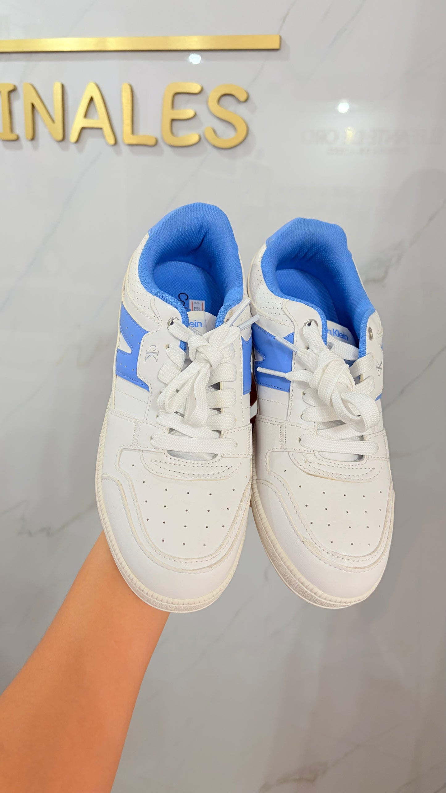 Tenis 5mx Blanco Y Azules Calvin Klein
