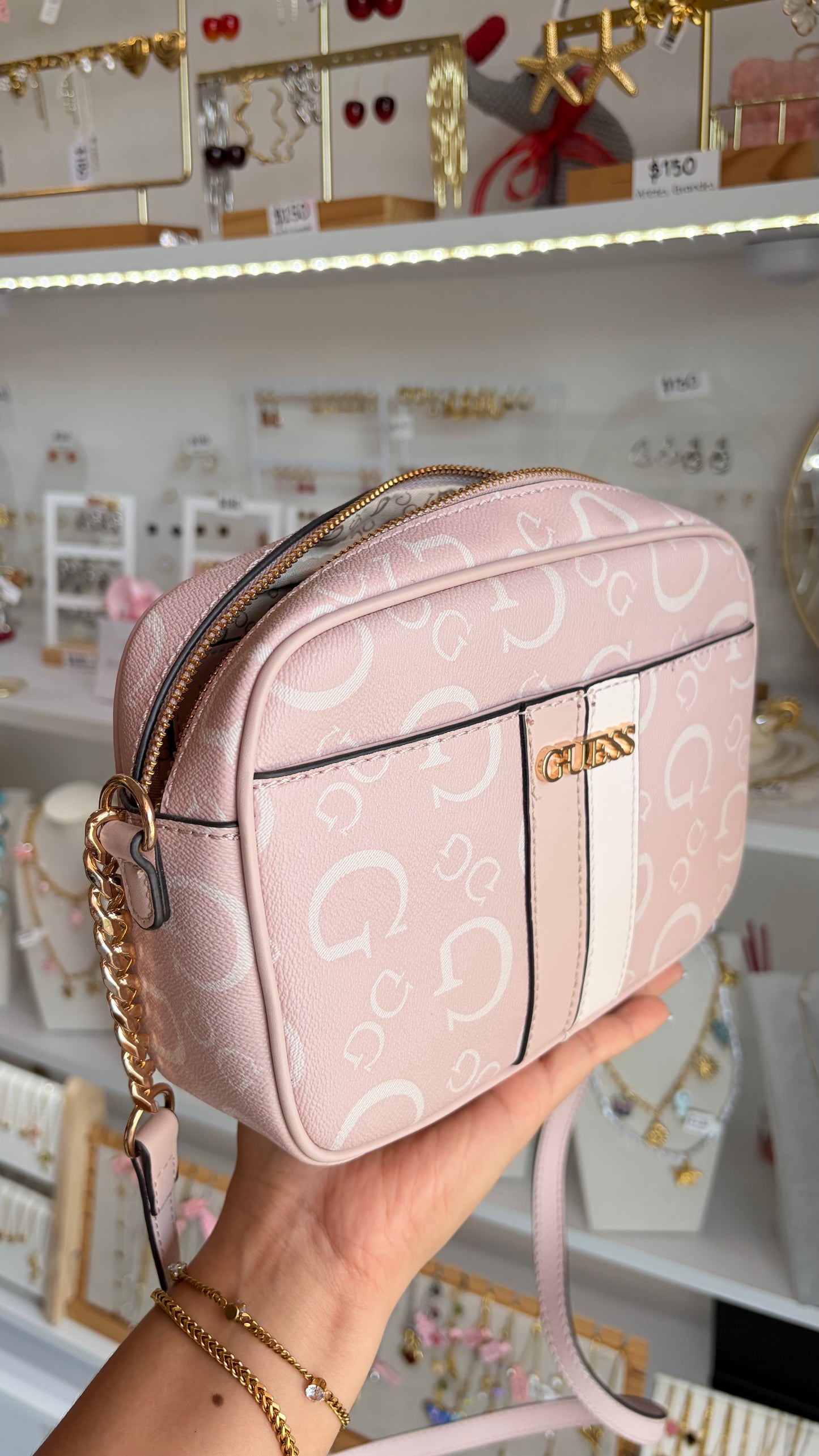 Bolsa Dama Crossbody Rosa Guess