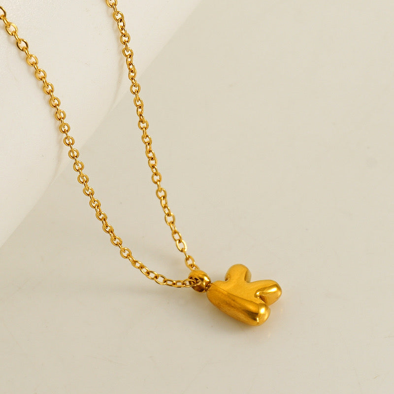Collar Inicial Mini Dorado Acero