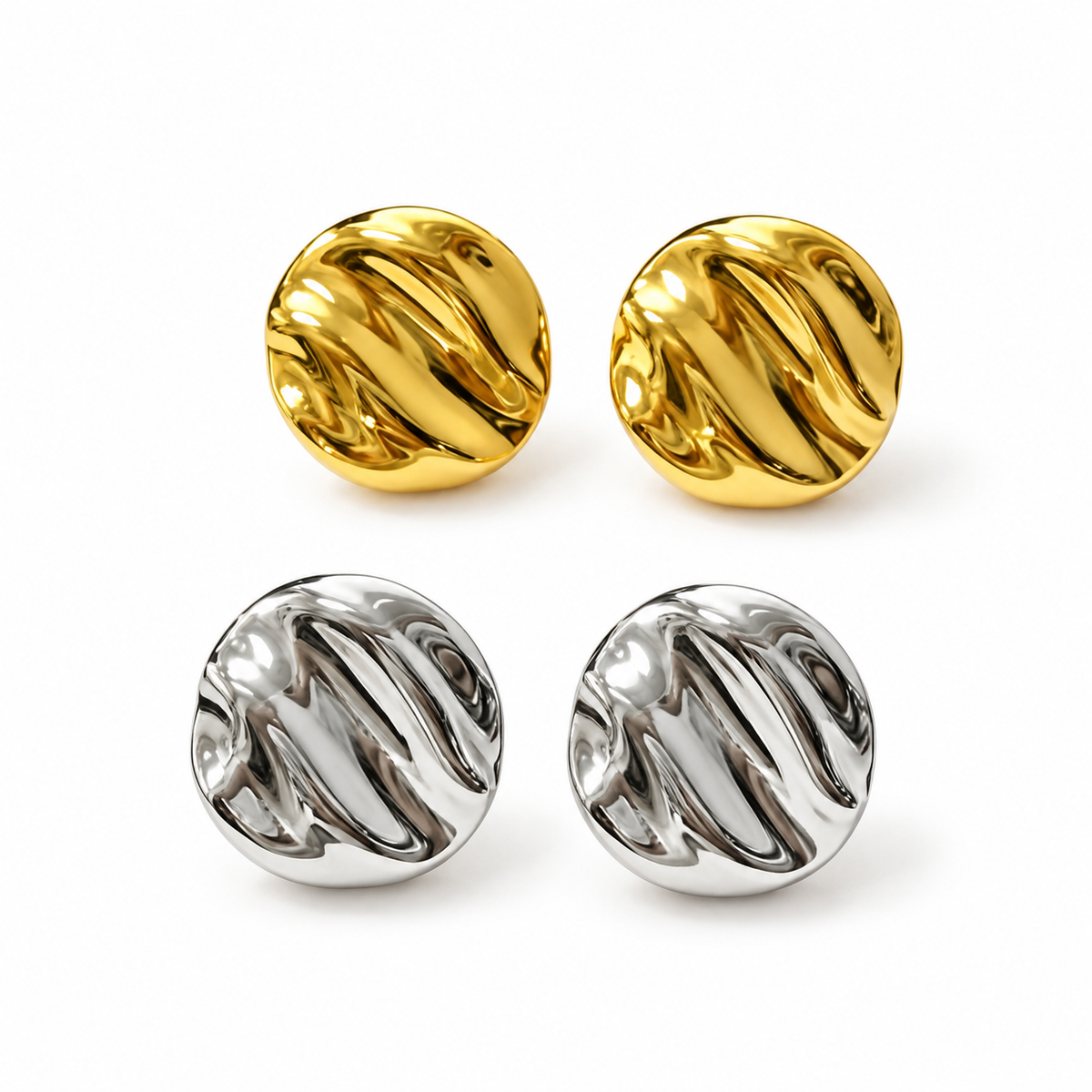 Aretes Circulares Ondas Finas