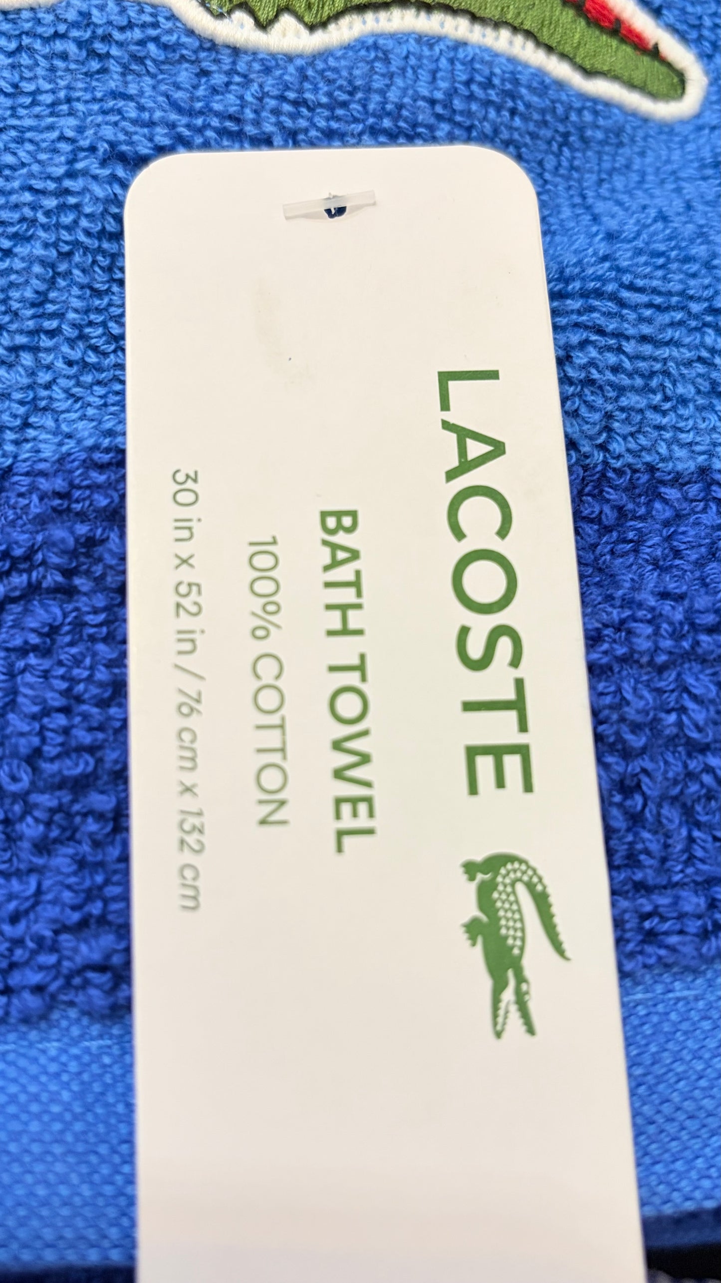 Toalla Grande Azul Lacoste