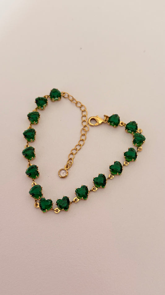 Pulsera corazón verde