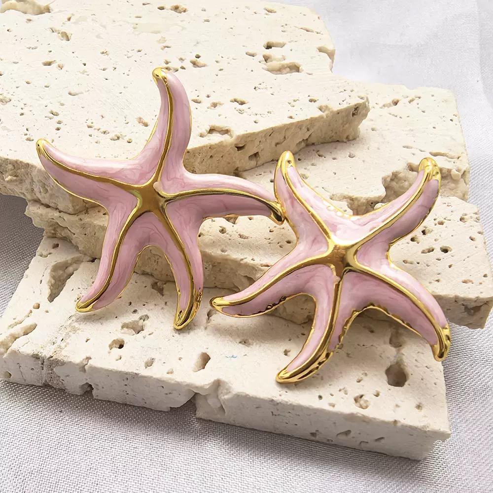 Aretes Mar Estrella Rosa