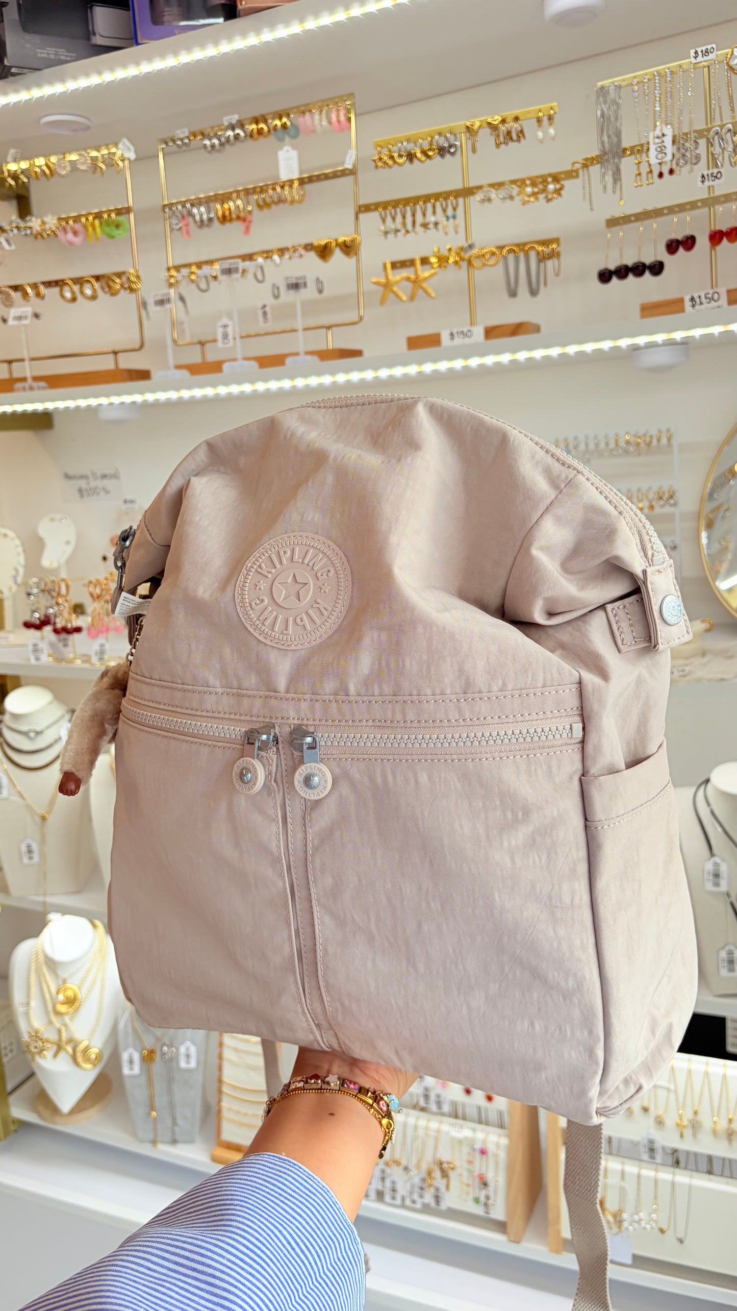 Mochila Unisex Beige Grande Kippling