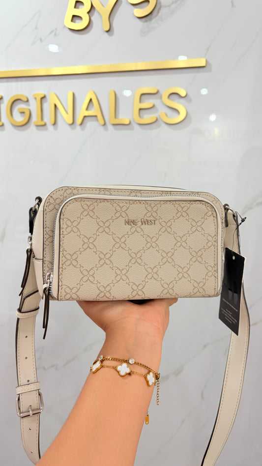 Bolsa Dama Crossbody Beige Y Blanco Nine West