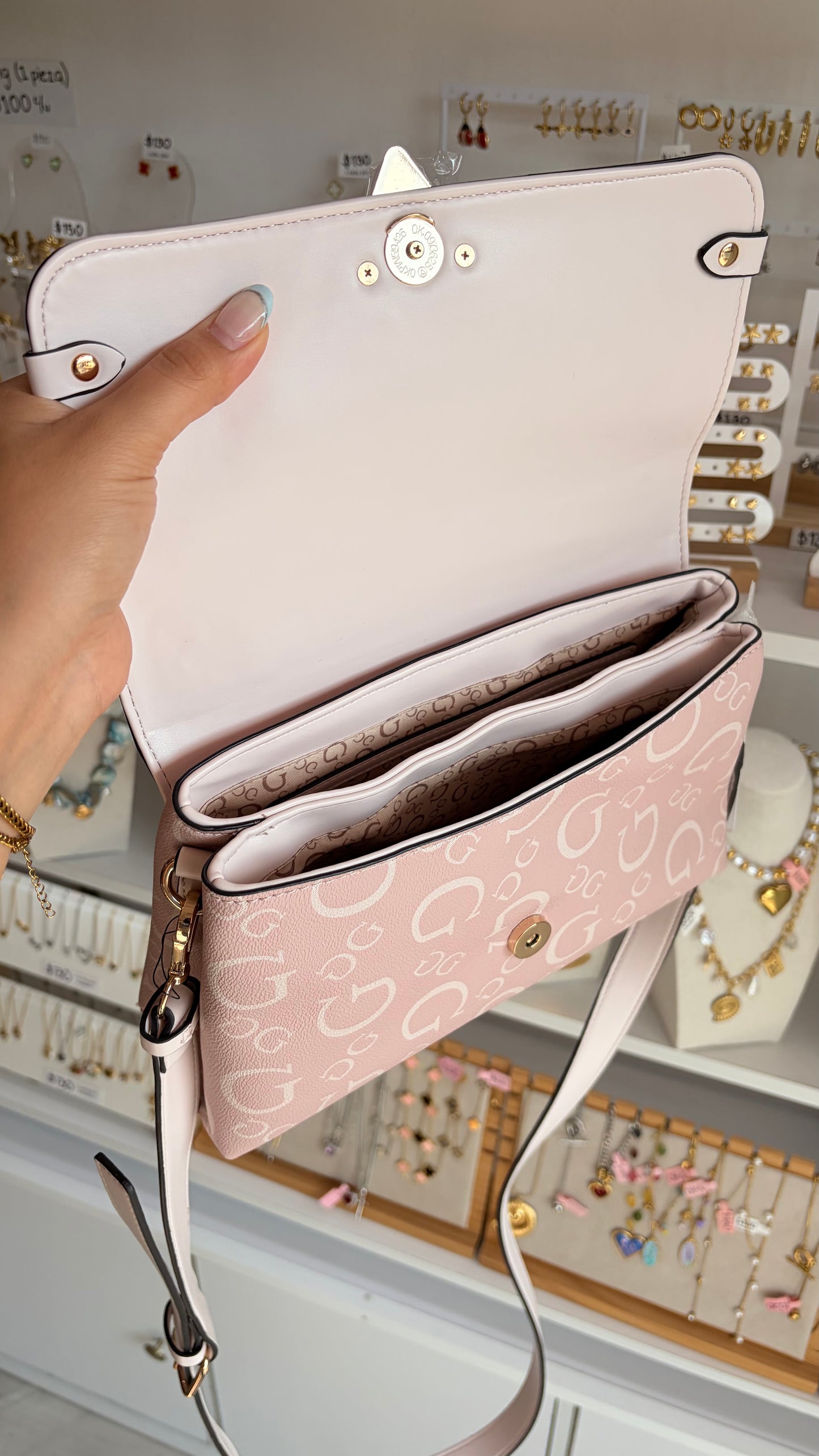 Bolsa Dama Crossbody Rosa Guess
