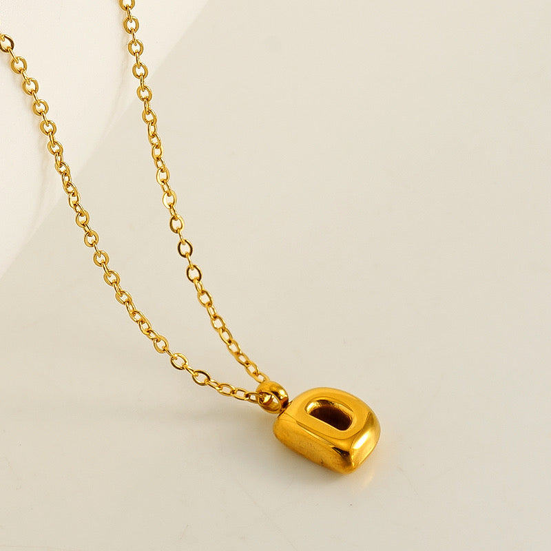 Collar Inicial Mini Dorado Acero