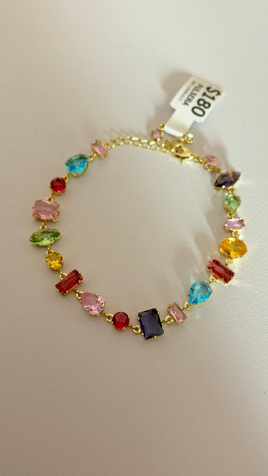 Pulsera Piedras Irregulares Colores