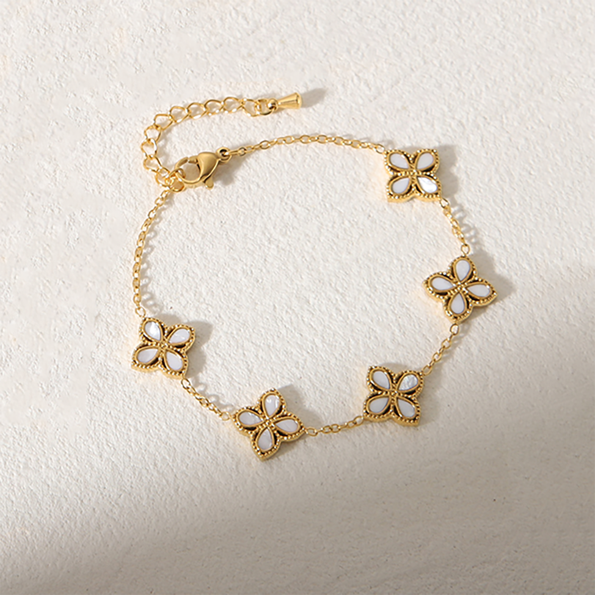 Pulsera Trébol Blanca
