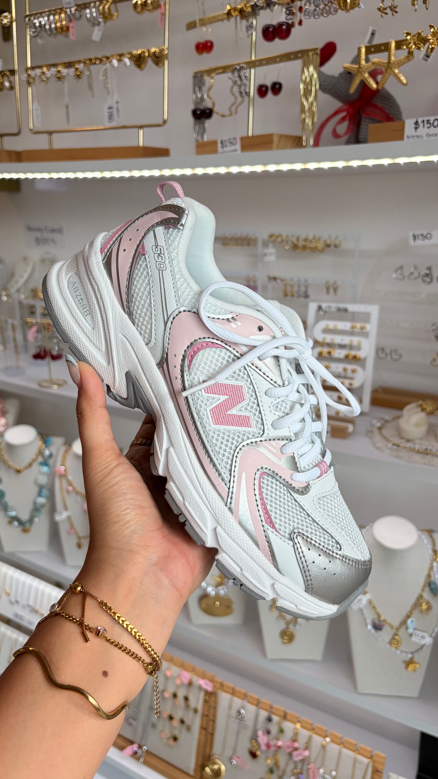 Tenis Blanco Y Rosa 5mx New Balance