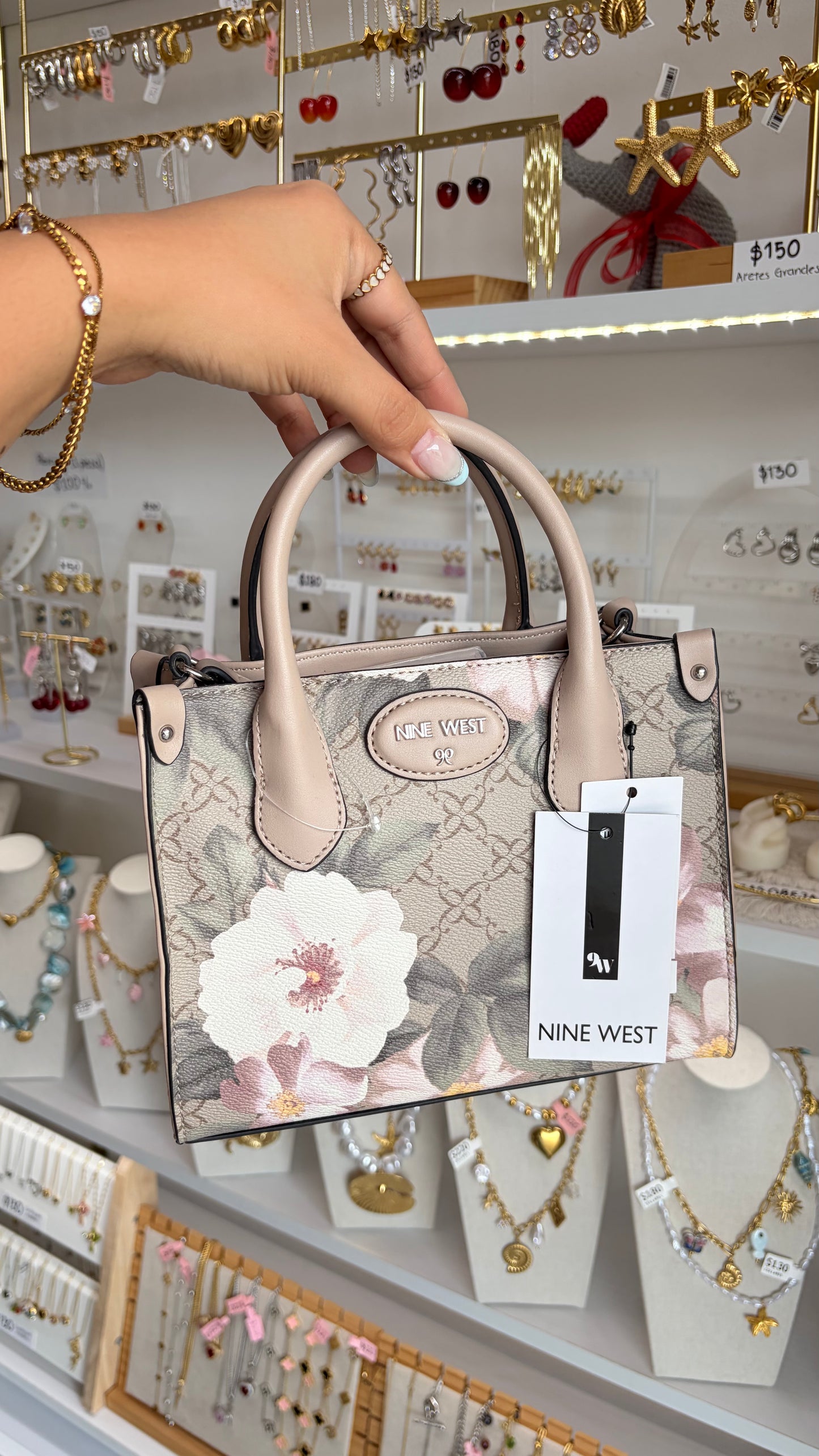 Bolsa Dama Nude Flores Nine West